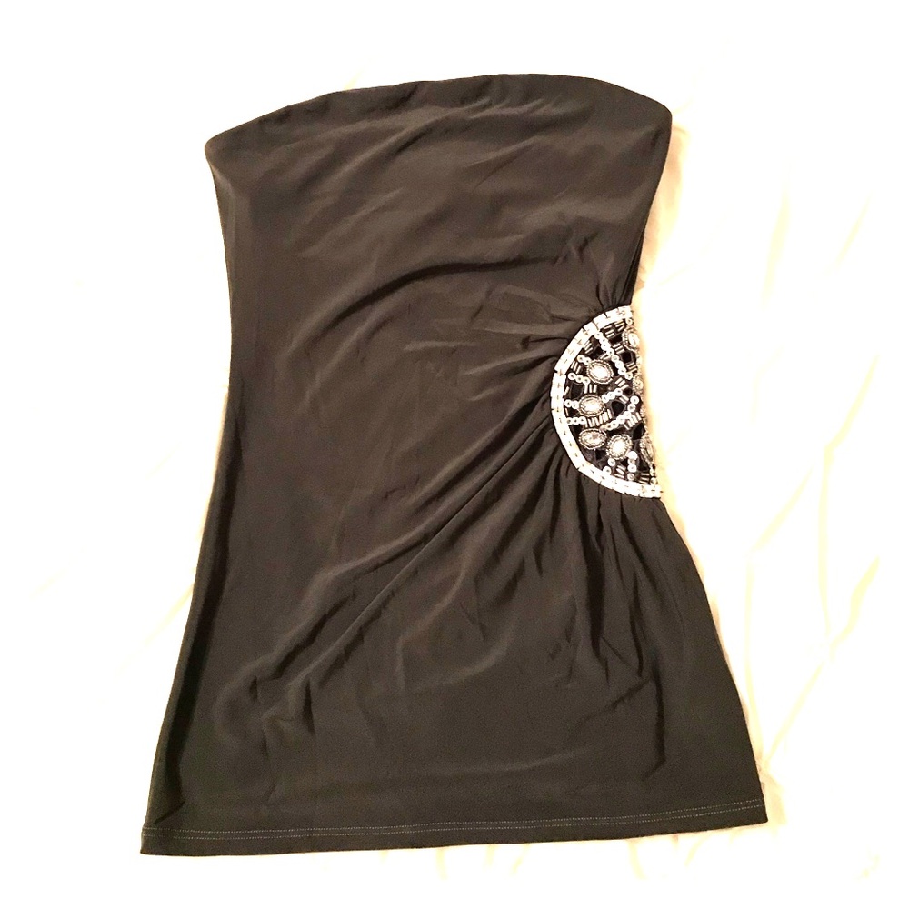 2b bebe strapless olive green tank top